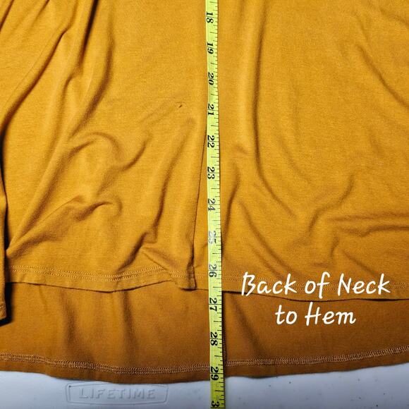 Eileen Fisher Long Sleeve Fine Jersey V-Neck Long Top in Goldenrod Size XL - Picture 9 of 11